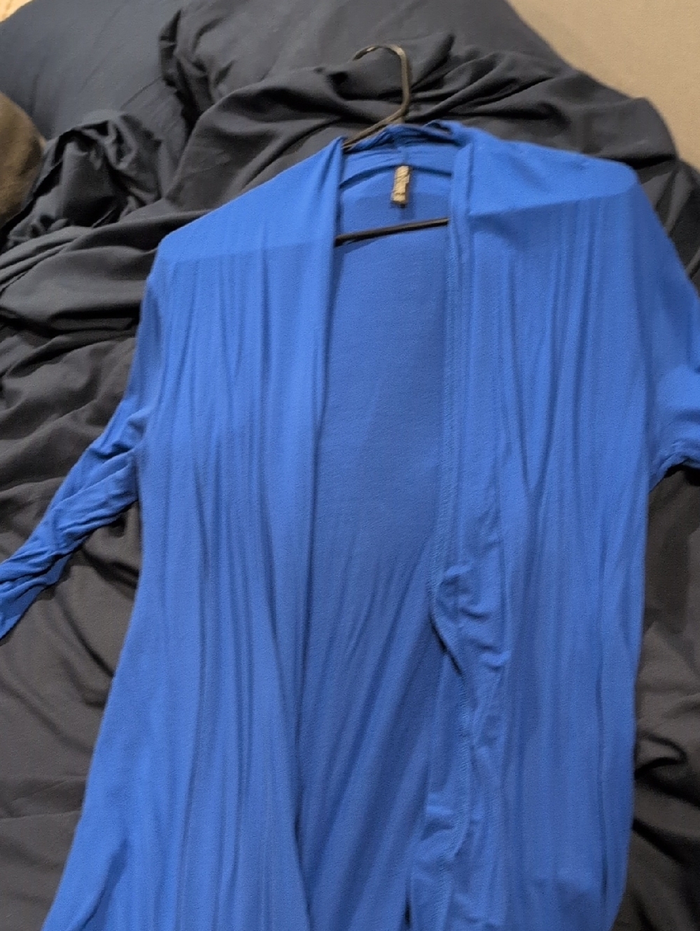 Blue Open-Front Women's Cardigan Sweater